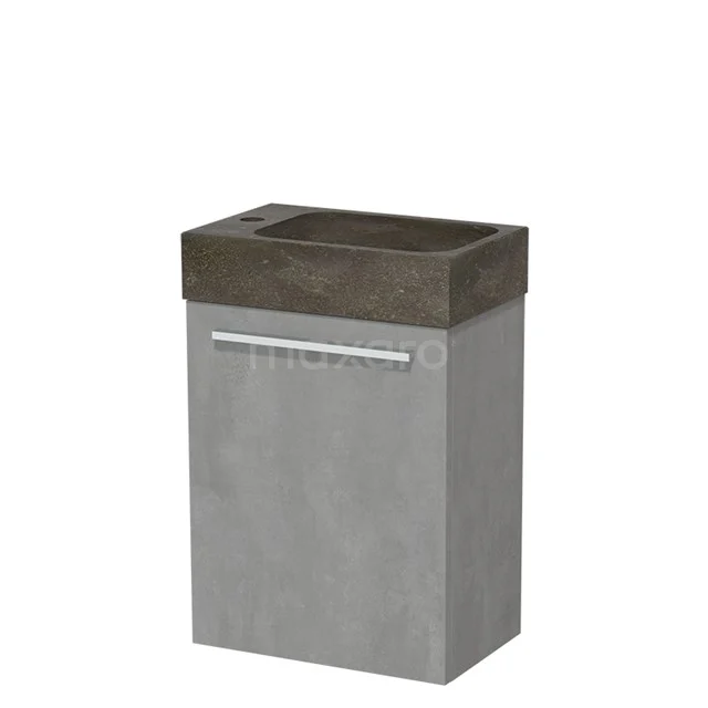 Modulo Pico Toilet unit with basin | 40 cm Light grey concrete Flat front Natural stone TMW10-00134