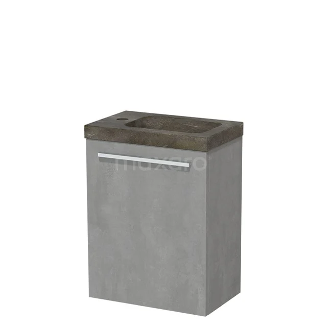 Modulo Pico Toilet unit with basin | 40 cm Light grey concrete Flat front Natural stone TMW10-00135