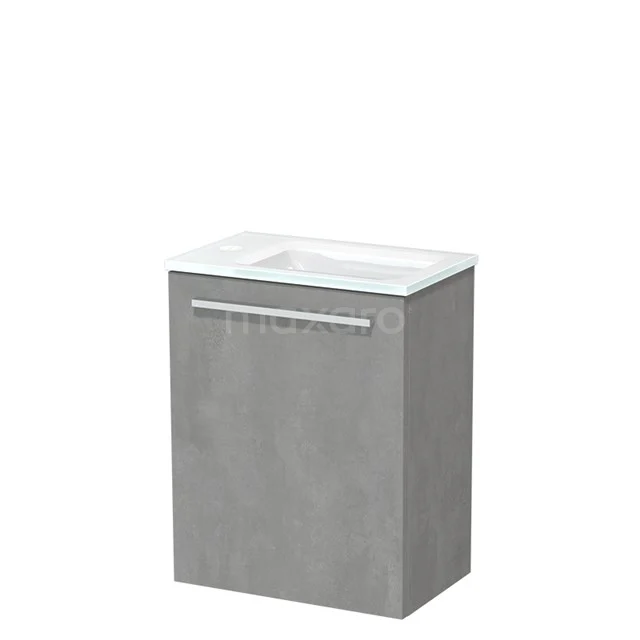 Modulo Pico Toiletmeubel met wastafel | 40 cm Lichtgrijs beton Vlak front Glas TMW10-00136