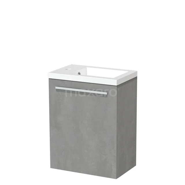 Toiletmeubel met Wastafel Mineraalmarmer Glanzend Modulo Lichtgrijs Beton 40 cm TMW10-00138