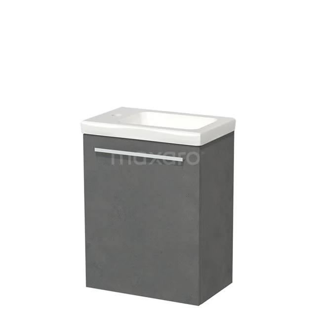 Modulo Pico Toiletmeubel met wastafel | 40 cm Donkergrijs beton Vlak front Keramiek TMW10-00139