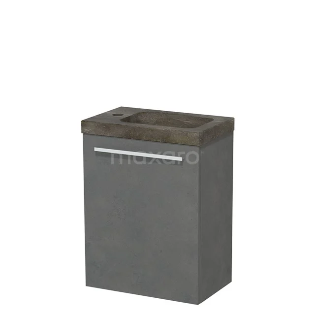 Modulo Pico Toilet unit with basin | 40 cm Dark grey concrete Flat front Natural stone TMW10-00141