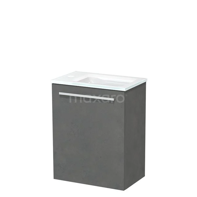 Modulo Pico Toiletmeubel met wastafel | 40 cm Donkergrijs beton Vlak front Glas TMW10-00142