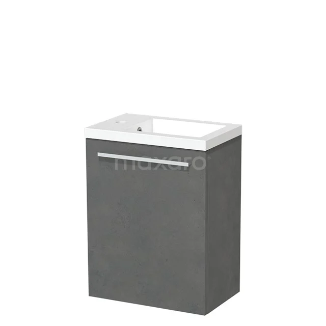 Modulo Pico WC-Möbel mit Waschbecken | 40 cm Dunkelgrauer Beton Glatte Front Mineralguss TMW10-00144 Grauer Badschrank mit integriertem Waschbecken, minimalistisches Design, hochwertiges Material und praktischer Stauraum.