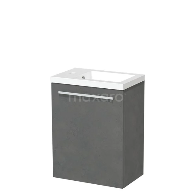 Toiletmeubel met Wastafel Mineraalmarmer Glanzend Modulo Donkergrijs Beton 40 cm TMW10-00309