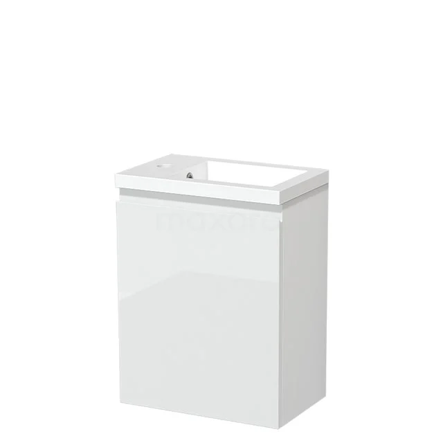 Toiletmeubel met Wastafel Mineraalmarmer Glanzend Modulo Hoogglans Wit 40 cm TMW10-00336
