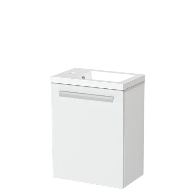 Modulo Pico WC-Möbel mit Waschbecken | 40 cm Matt Weiß Glatte Front Mineralguss TMW10-00174 Weißes Badezimmermöbel mit integriertem Waschbecken, kompaktem Design und Soft-Close-Schublade, ideal für ein modernes Badezimmer.