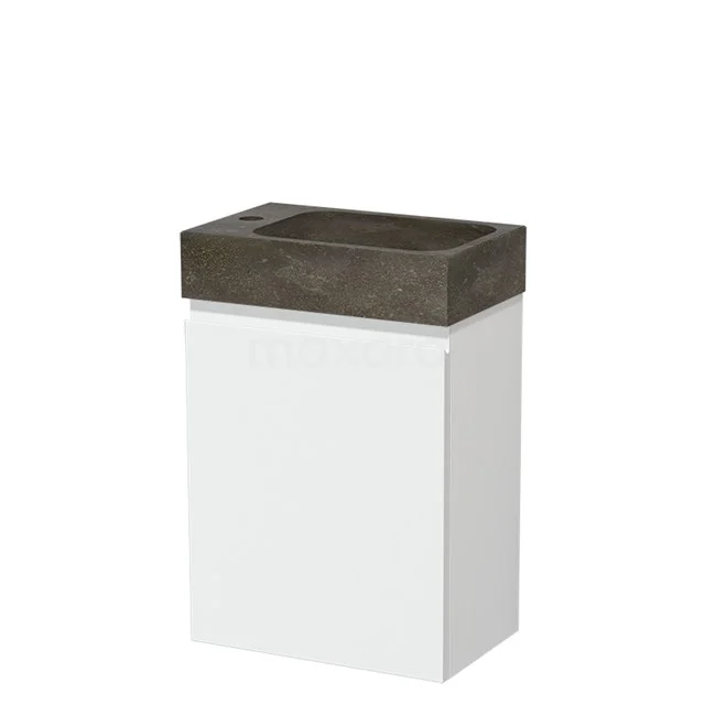 Toiletmeubel met Wastafel Natuursteen Modulo Mat Wit 40 cm TMW10-00182
