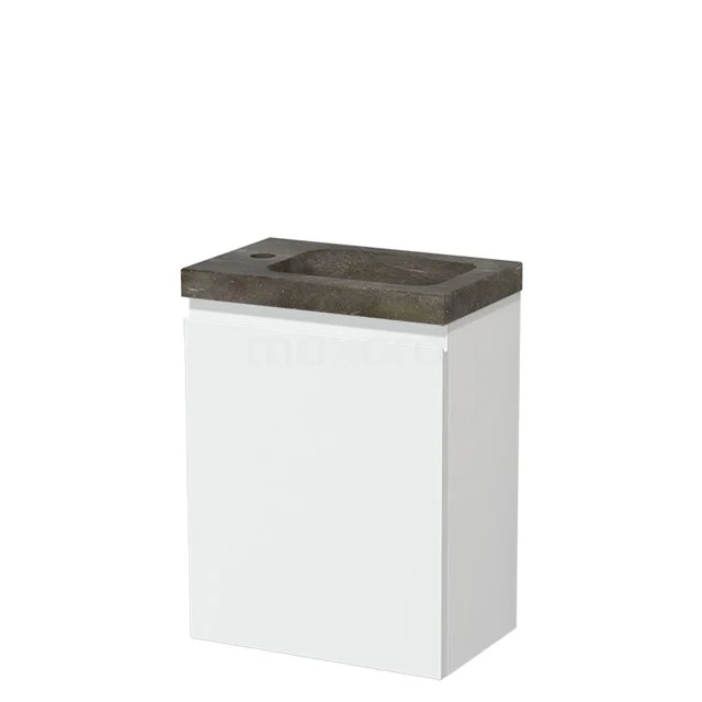 Modulo Pico Toilet unit with basin | 40 cm Matte white Handleless front Natural stone TMW10-00183