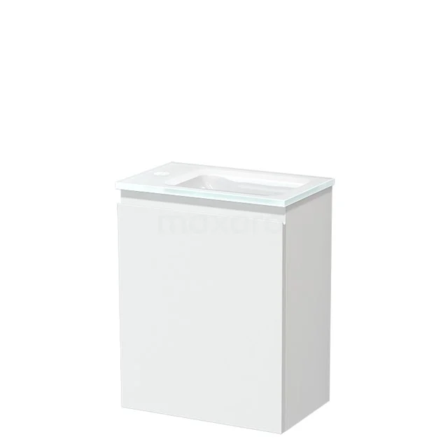 Modulo Pico Toiletmeubel met wastafel | 40 cm Mat wit Greeploos front Glas TMW10-00184