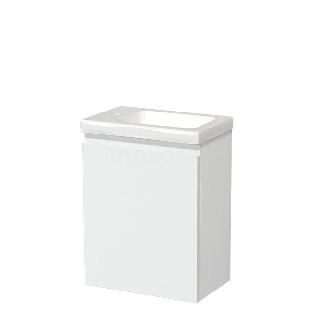 Modulo Pico Toiletmeubel met wastafel | 40 cm Mat wit Greeploos front Keramiek TMW10-00187
