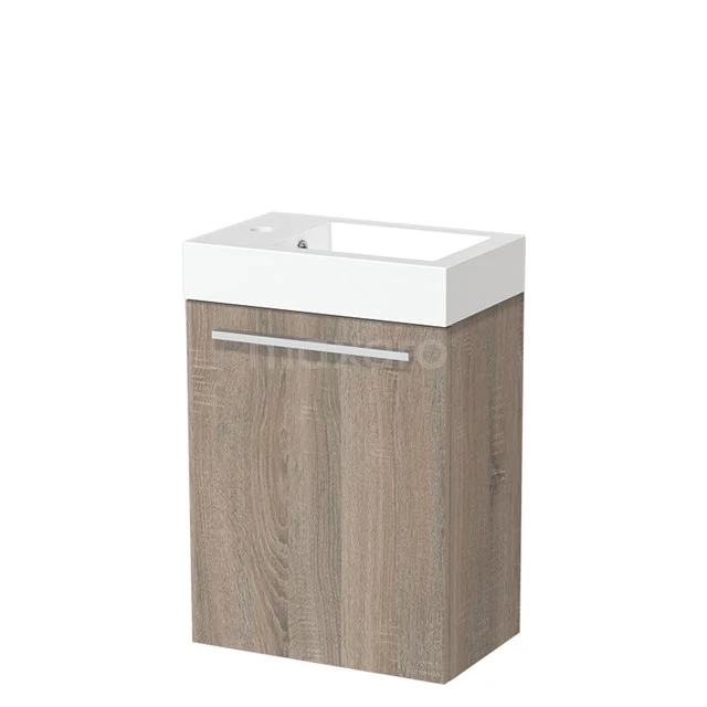 Modulo Pico Toilet unit with basin | 40 cm Oak Flat front Mineral marble TMW10-00221