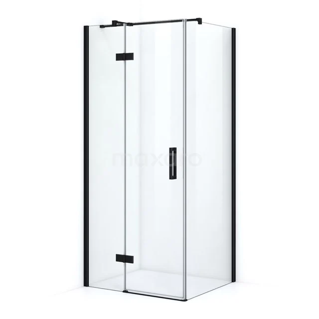 Duschkabine Matt Schwarz Pearl Clear 90x80cm mit Drehtür CPB0854310M Duschkabine quadratisch mit Schwarz Profil, Klarglas und Drehtür, ideal für ein modernes Badezimmer.