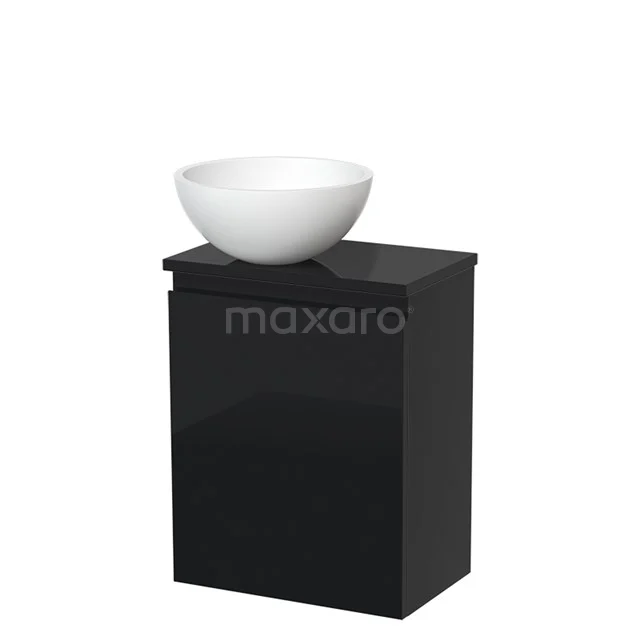 Toiletmeubel met Waskom Solid Surface Mat Modulo Hoogglans Zwart 41 cm TMK10-04860