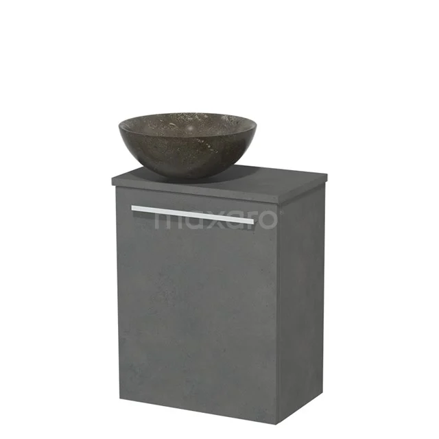 Toiletmeubel met Waskom Natuursteen Modulo Donkergrijs Beton 41 cm TMK10-00163