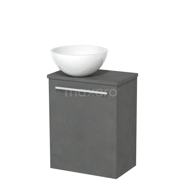 Toiletmeubel met Waskom Mineraalmarmer Glanzend Modulo Donkergrijs Beton 41 cm TMK10-00166
