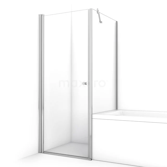 Stilvolle Glastür mit Aluminiumprofilen, ideal für moderne Bäder mit einer Badewannekombination.