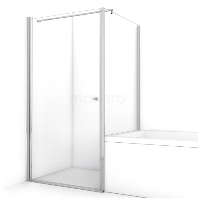 Douchecabine met Badwand 90x90cm Helder Veiligheidsglas met Draaideur BC-0909013
