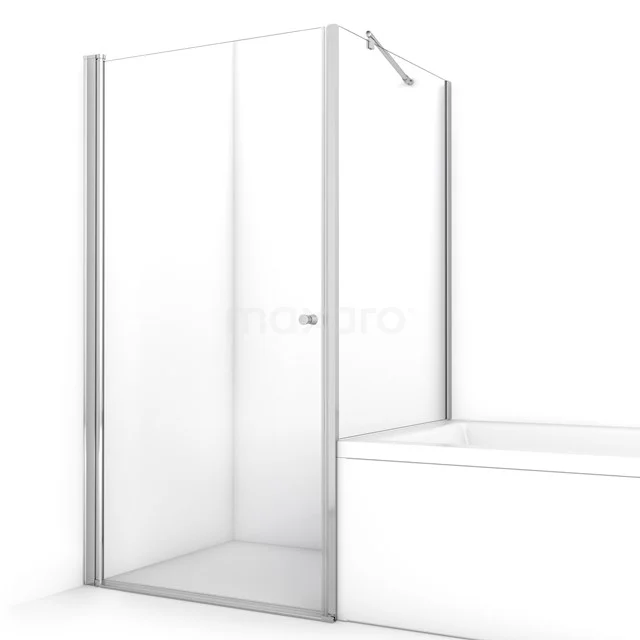 Duschkabine mit Badewannenaufsatz 100x90cm aus klarem Sicherheitsglas mit Drehtür BC-0910011 Moderne Duschwand aus Glas mit Aluminiumprofilen, Klarglas und einem minimalistischen Design, perfekt für ein stilvolles Badezimmer.