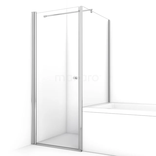 Corner shower cabin with clear glass and aluminium profiles, modern design, ideal for stylish bathroom design.
