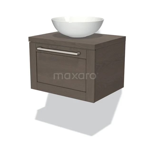 Waschtisch Holz-Optik, kompaktes Design mit weißem Becken, ideal für moderne Badezimmergestaltung.