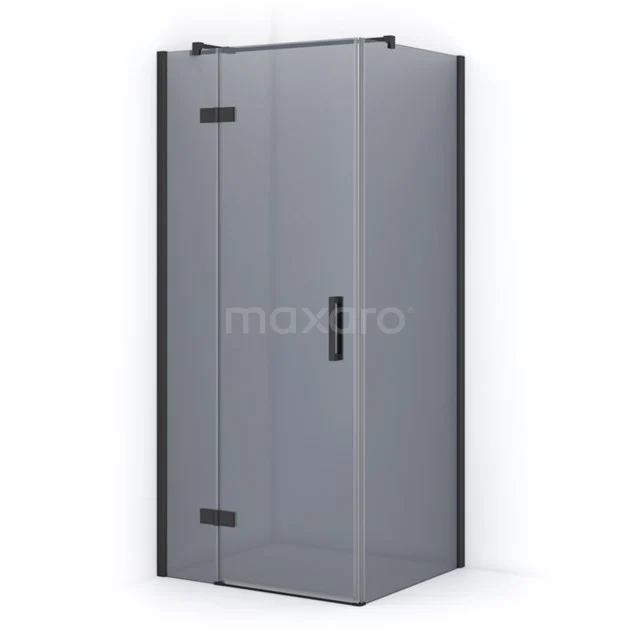 Pearl Duschkabine | 90x80 cm Matt Schwarz Drehtür Rechteck CPB0863311M Eck-Duschkabine quadratisch Schwarz Rahmen, Klarglas, moderner Badezimmerstil, mit integrierter Drehtürfunktion.