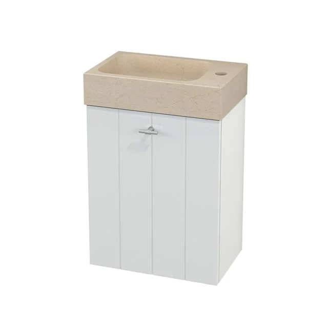 Toiletmeubel met Wastafel Natuursteen Modulo+ Pico Hoogglans Wit 40cm BMC001023