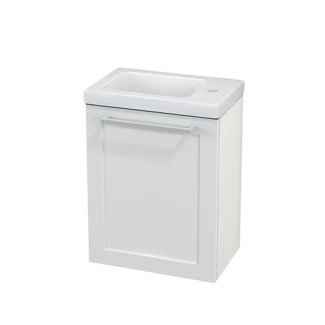 Toilet unit with Basin Ceramic Modulo+ Pico High-gloss white 40cm BMC001029 White bathroom cabinet with built-in basin, compact design, suitable for small bathrooms, fitted with easy-to-open door.