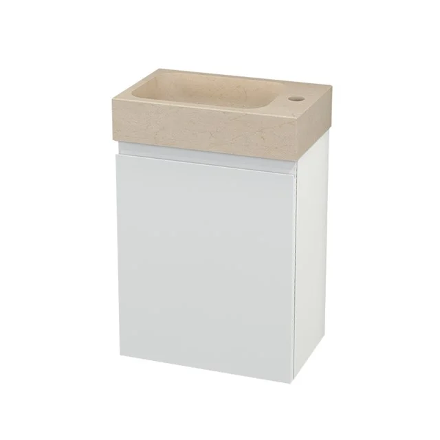 Toiletmeubel met Wastafel Natuursteen Modulo+ Pico Hoogglans Wit 40cm BMC001039