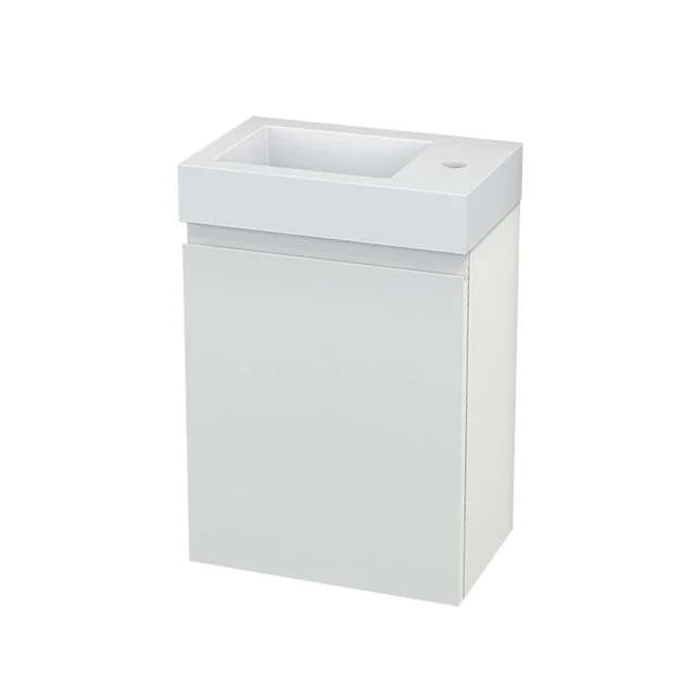Toiletmeubel met Wastafel Mineraalmarmer Modulo+ Pico Hoogglans Wit 40cm BMC001043