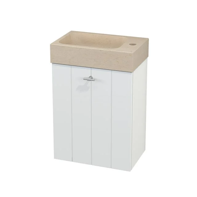 Toiletmeubel met Wastafel Natuursteen Modulo+ Pico Mat Wit 40cm BMC001055
