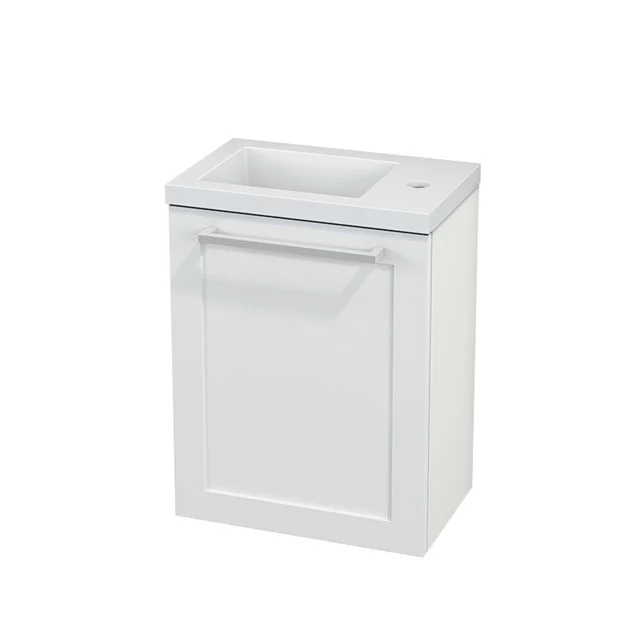 Toilet unit with basin Mineral marble Modulo+ Pico Matte white 40cm BMC001068 White Bathroom unit with built-in vanity unit with basin, compact design, soft-close door and modern finish, ideal for small bathrooms.