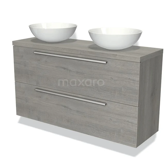 Grey wooden vanity units for countertop wash basins, modern look, ideal choice for stylish bathroom design.