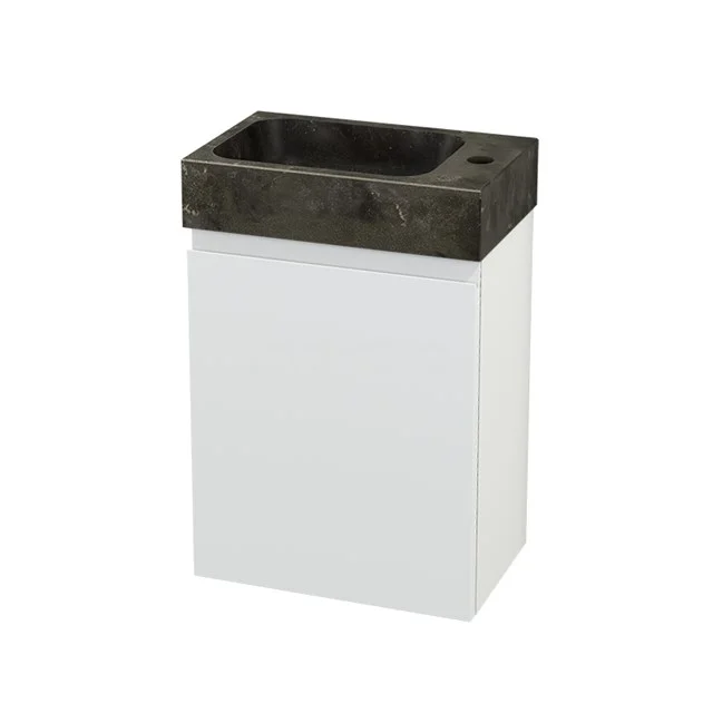 Toiletmeubel met Wastafel Natuursteen Modulo+ Pico Mat Wit 40cm BMC001070