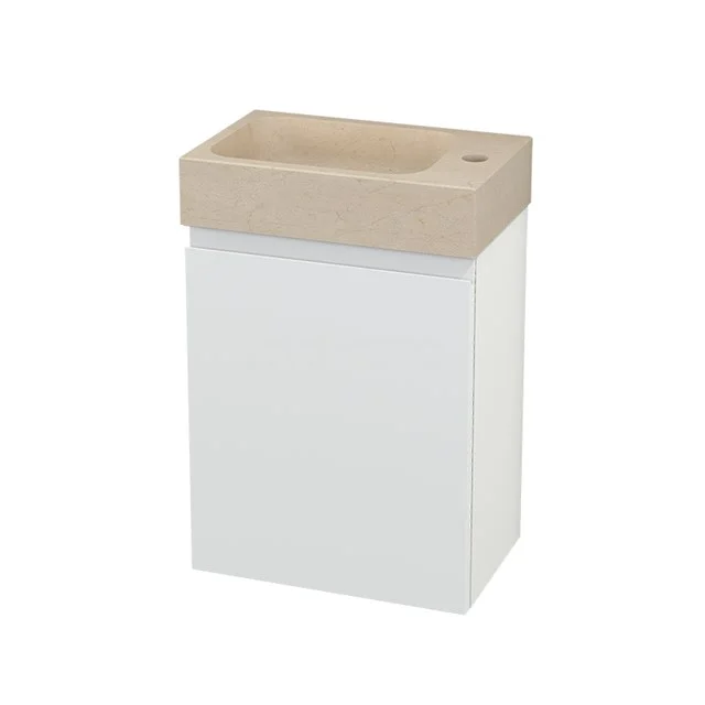 Toiletmeubel met Wastafel Natuursteen Modulo+ Pico Mat Wit 40cm BMC001071
