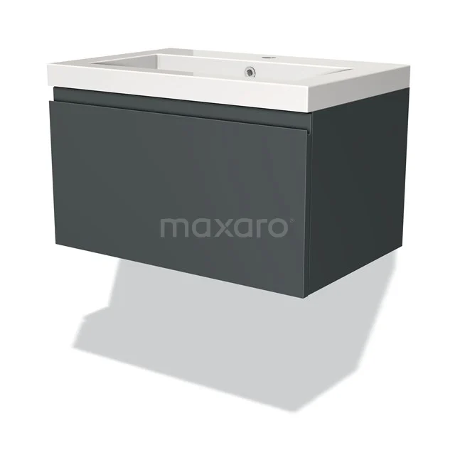 Black and white floating vanity units with basin, sleek design, ideal for modern bathrooms, matte anthracite finish.