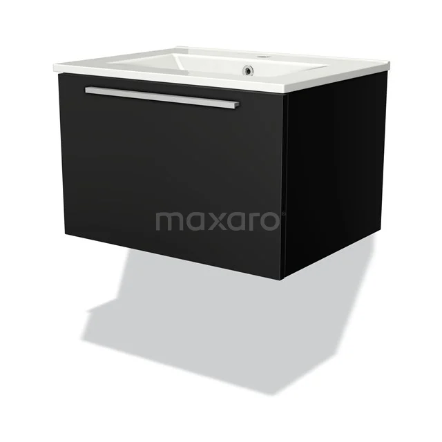 Modulo Vanity units with basin | 60 cm Matte black Flat front Ceramic 1 drawer BMW11-01078