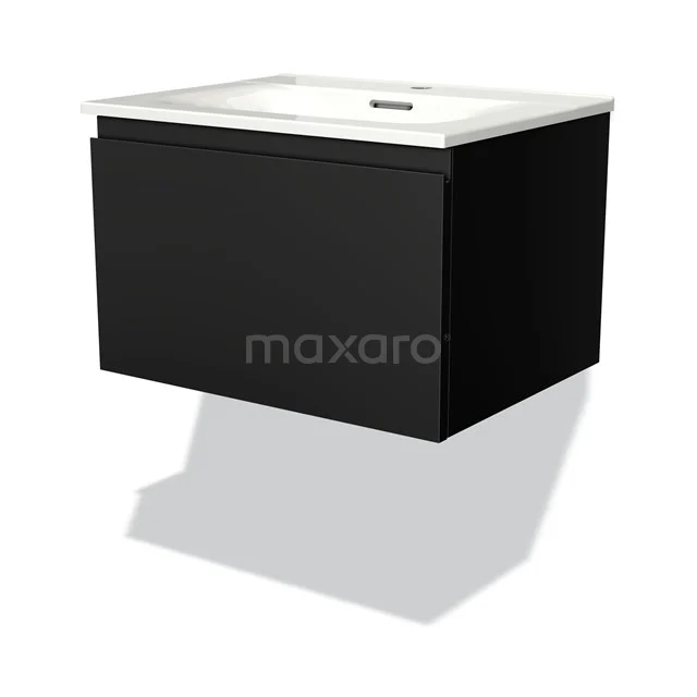 Black hanging bathroom cabinet with drawers, modern designer wooden cabinet with white Basin, ideal for compact bathrooms.