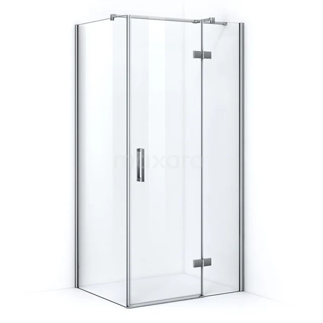 Duschkabine quadratisch, Klarglas, Aluminiumprofil, platzsparendes Design, ideal für moderne Bäder.