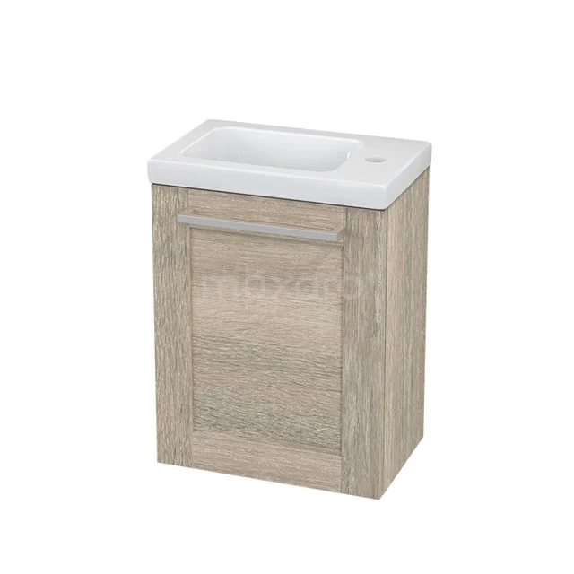 Kompakter Badschrank mit Waschbecken, Holzlook-Oberfläche, modernes Design, ideal für kleine Badezimmer und luxuriöse Einrichtungsstile.