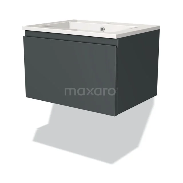 Modulo Vanity units with basin | 60 cm Dark grey Handle-less front Mineral marble 1 drawer BMW11-01448
