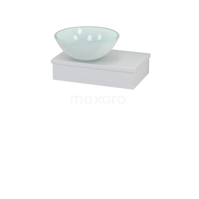 Shelf with countertop wash basin Glass Modulo+ Pico Matte White 40cm BMC001158 White washbasin with frosted glass basin, ideal for modern bathrooms. Elegant design with minimalist style.
