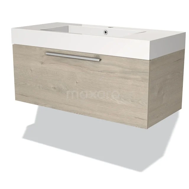 Wooden hanging vanity units with basin, white drawers and modern design, ideal for stylish bathroom spaces.