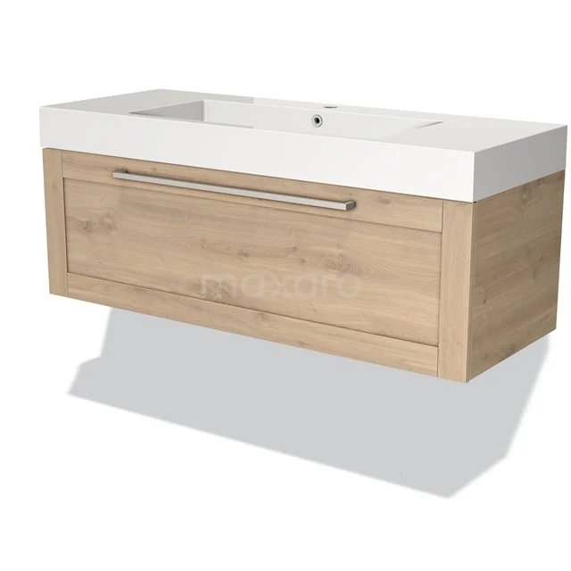 Modulo Vanity units with basin | 120 cm Light brown oak Frame front Mineral marble 1 drawer BMW11-01791 Wooden vanity units with basin, modern design, light Oak finish, ideal for stylish bathroom design.
