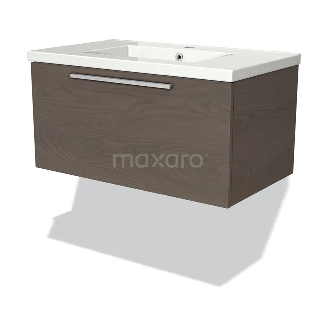Wooden floating bathroom unit with white basin, minimalist design, ideal for modern bathroom design.