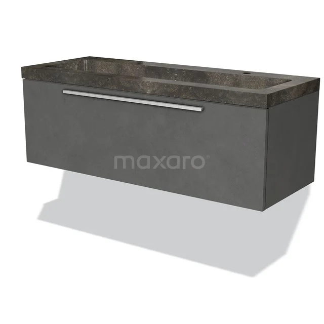 Grey wall unit with stone basin, modern design, perfect for stylish bathroom design.
