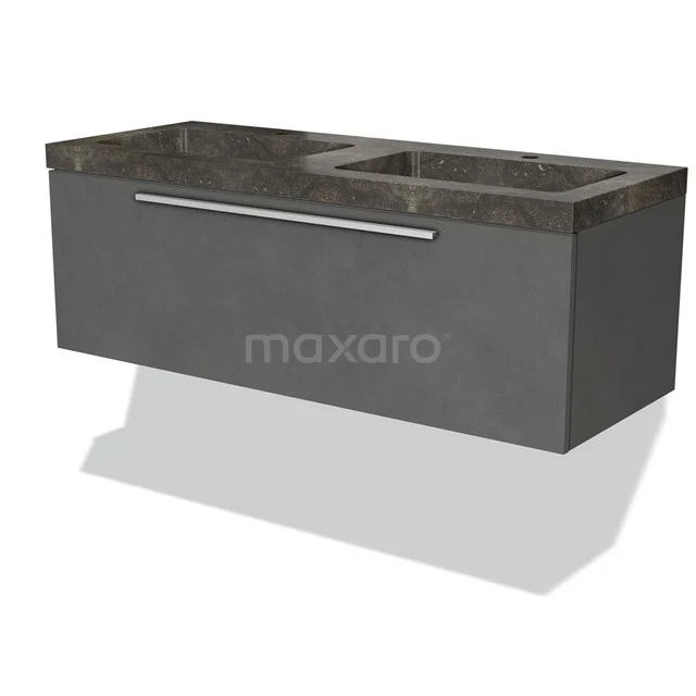 Grey Bathroom unit with marble vanity units with basin, modern design and single drawer, ideal for stylish bathroom storage.