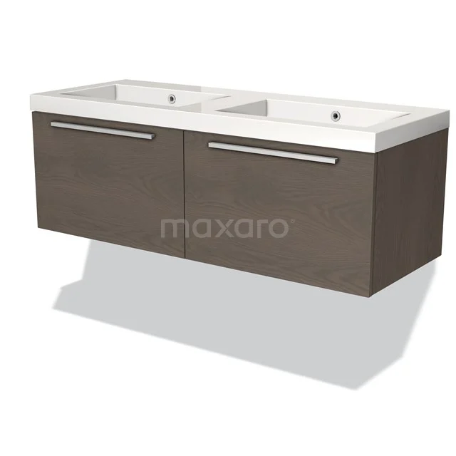 Wooden bathroom unit with vanity units with basin, dark oak colour and sleek drawers, ideal for modern bathroom design.