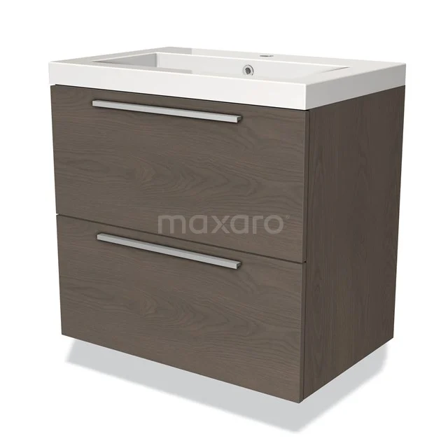 Modern wooden bathroom unit with two drawers, white vanity units with basin and sleek design. Perfect for a contemporary bathroom style.