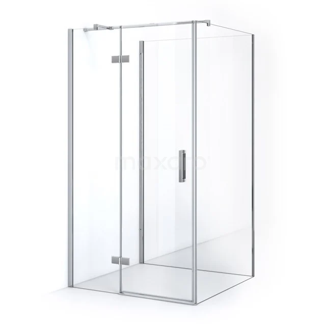 Glas Duschkabine, rechteckiges Design, transparent mit metallischem Haltegriff und stilvollen Türen, perfekt für moderne Bäder.